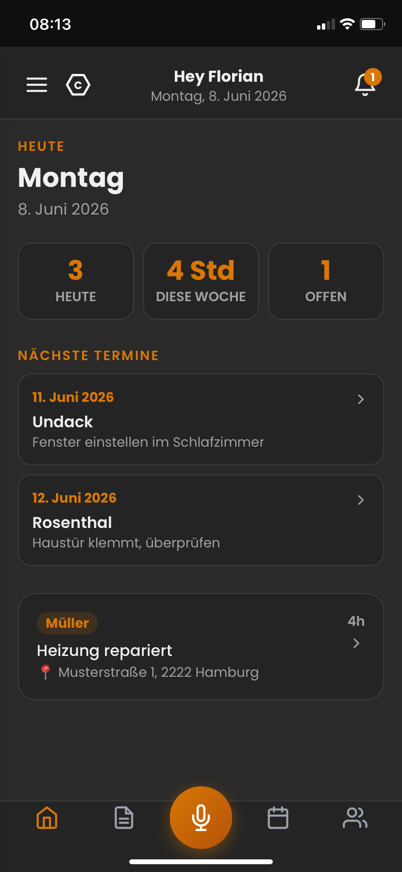 Dein Tag auf einen Blick